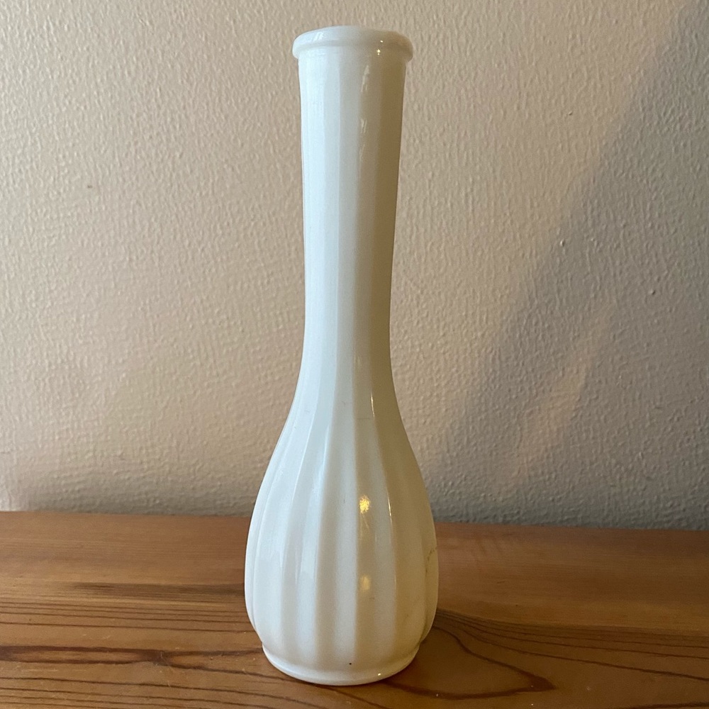Vintage White Milk Glass Flower Vase